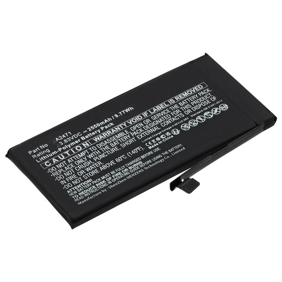Batteries N Accessories BNA-WB-P18366 Cell Phone Battery - Li-Pol, 3.83V, 2550mAh, Ultra High Capacity - Replacement for Apple A2471 Battery