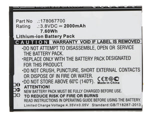 Batteries N Accessories BNA-WB-L8334 Cell Phone Battery - Li-ion, 3.8V, 2000mAh, Ultra High Capacity Battery - Replacement for KAZAM TH305L, TH305L-XDFBH0000176 Battery