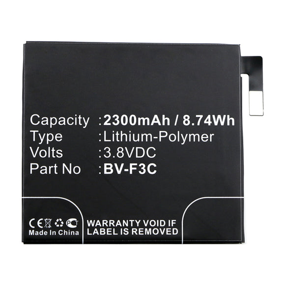 Batteries N Accessories BNA-WB-P14542 Cell Phone Battery - Li-Pol, 3.8V, 2300mAh, Ultra High Capacity - Replacement for Microsoft BV-F3C Battery