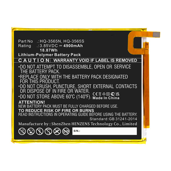 Batteries N Accessories BNA-WB-P17063 Tablet Battery - Li-Pol, 3.85V, 4900mAh, Ultra High Capacity - Replacement for Samsung HQ-3565N Battery