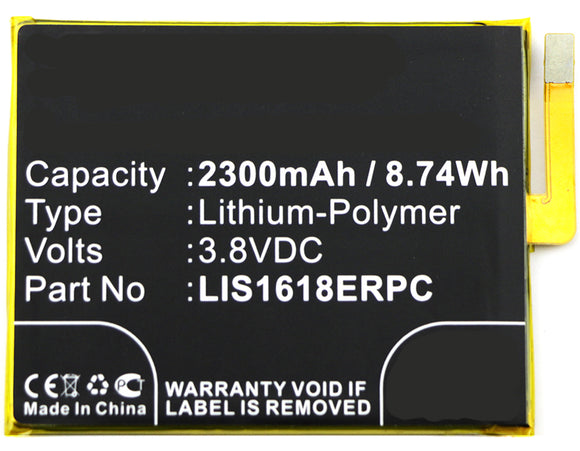 Batteries N Accessories BNA-WB-P8285 Cell Phone Battery - Li-Pol, 3.8V, 2300mAh, Ultra High Capacity Battery - Replacement for Sony 1298-9239, LIS1618ERPC Battery
