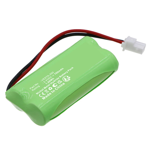 Batteries N Accessories BNA-WB-H18351 Alarm System Battery - Ni-MH, 2.4V, 700mAh, Ultra High Capacity - Replacement for Vesta VESTA-250 Battery