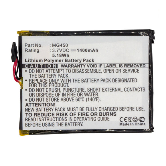 Batteries N Accessories BNA-WB-P16579 GPS Battery - Li-Pol, 3.7V, 1400mAh, Ultra High Capacity - Replacement for Typhoon MyGuide 4500 Battery