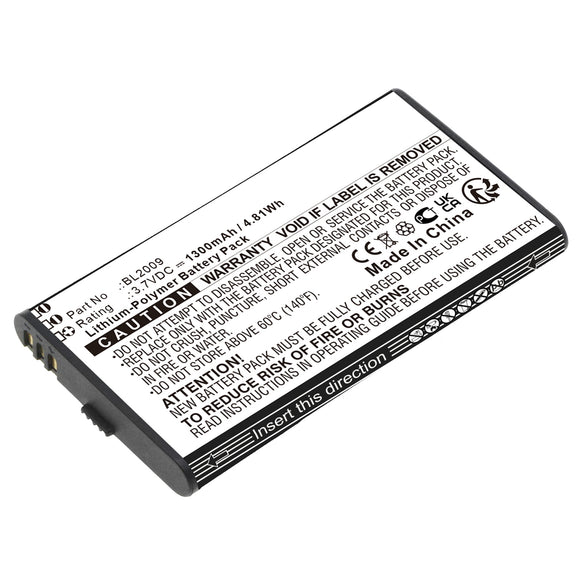 Batteries N Accessories BNA-WB-P17722 2-Way Radio Battery - Li-Pol, 3.7V, 1300mAh, Ultra High Capacity - Replacement for Hytera BL2009 Battery