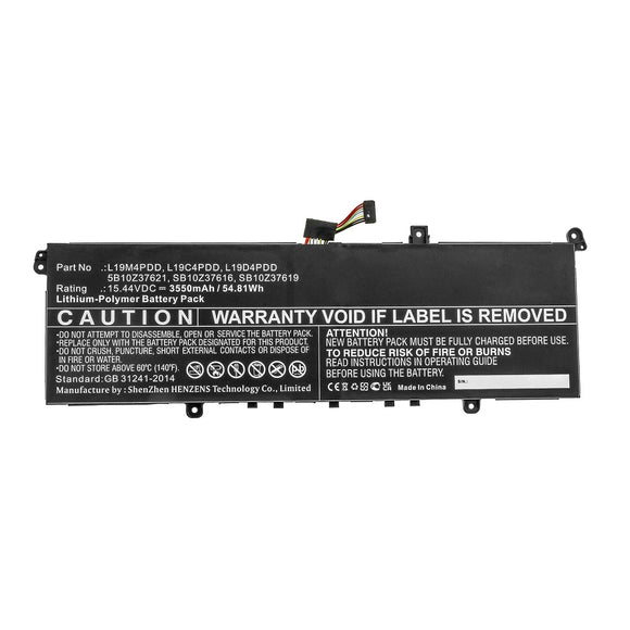Batteries N Accessories BNA-WB-P12626 Laptop Battery - Li-Pol, 15.44V, 3550mAh, Ultra High Capacity - Replacement for Lenovo L19C4PDD Battery