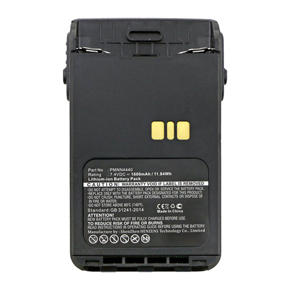 Batteries N Accessories BNA-WB-L14373 2-Way Radio Battery - Li-ion, 7.4V, 1600mAh, Ultra High Capacity - Replacement for Motorola PMNN4440 Battery