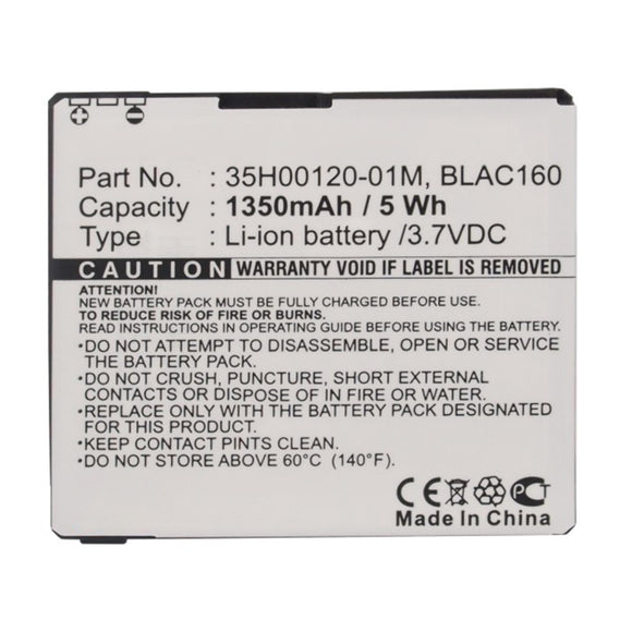 Batteries N Accessories BNA-WB-L15622 Cell Phone Battery - Li-ion, 3.7V, 1350mAh, Ultra High Capacity - Replacement for HTC 35H00120-01M Battery