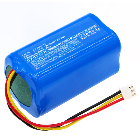 Batteries N Accessories BNA-WB-L19057 Vacuum Cleaner Battery - Li-ion, 14.4V, 2600mAh, Ultra High Capacity - Replacement for CECOTEC ICR18650-14 Battery