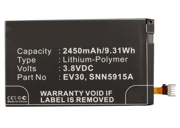 Batteries N Accessories BNA-WB-P3891 Cell Phone Battery - Li-Pol, 3.8, 2450mAh, Ultra High Capacity Battery - Replacement for Motorola EV30, SNN5915A, SNN5915B Battery