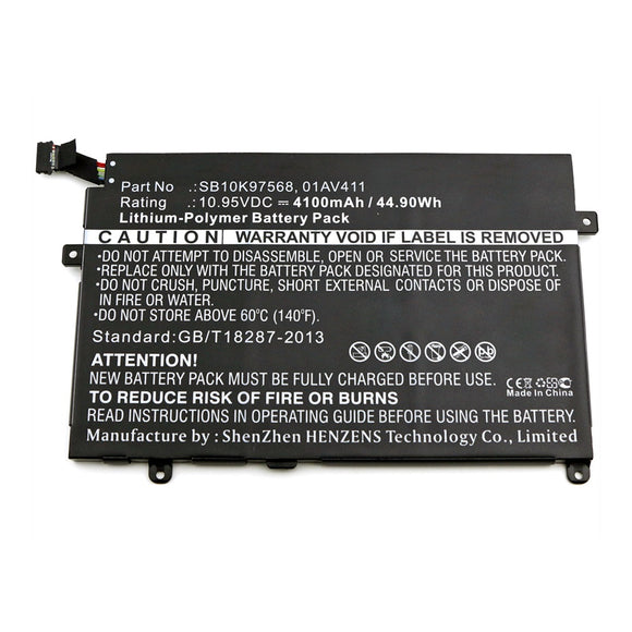 Batteries N Accessories BNA-WB-P12537 Laptop Battery - Li-Pol, 10.95V, 4100mAh, Ultra High Capacity - Replacement for Lenovo SB10K97568 Battery