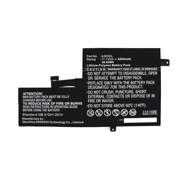 Batteries N Accessories BNA-WB-P11713 Laptop Battery - Li-Pol, 11.1V, 3500mAh, Ultra High Capacity - Replacement for HP AS03XL Battery