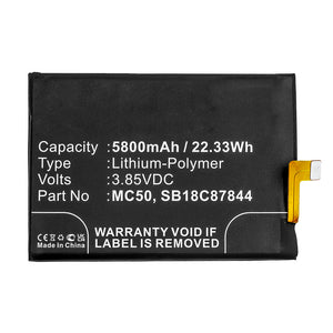 Batteries N Accessories BNA-WB-P14588 Cell Phone Battery - Li-Pol, 3.85V, 5800mAh, Ultra High Capacity - Replacement for Motorola MC50 Battery