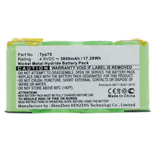 Batteries N Accessories BNA-WB-H11130 Vacuum Cleaner Battery - Ni-MH, 4.8V, 3600mAh, Ultra High Capacity - Replacement for AEG Typ75 Battery