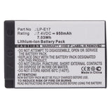 Batteries N Accessories BNA-WB-L8853 Digital Camera Battery - Li-ion, 7.4V, 950mAh, Ultra High Capacity - Replacement for Canon LP-E17 Battery