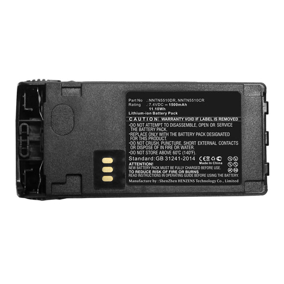 Batteries N Accessories BNA-WB-L14384 2-Way Radio Battery - Li-ion, 7.4V, 1500mAh, Ultra High Capacity - Replacement for Motorola NNTN5510AR Battery