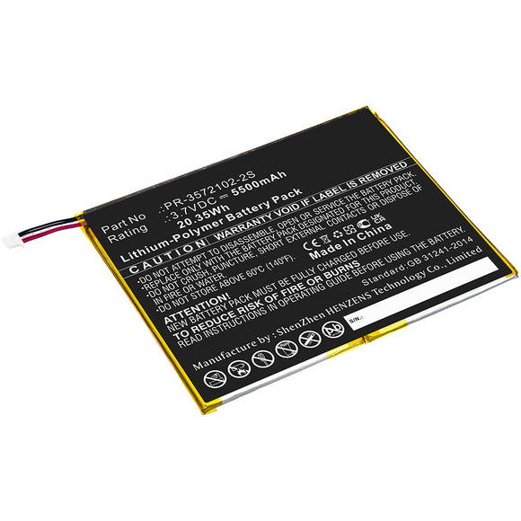 Batteries N Accessories BNA-WB-P17247 Tablet Battery - Li-Pol, 3.7V, 5500mAh, Ultra High Capacity - Replacement for Digiland  PR-3572102-2S Battery