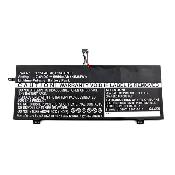 Batteries N Accessories BNA-WB-P12615 Laptop Battery - Li-Pol, 7.6V, 6050mAh, Ultra High Capacity - Replacement for Lenovo L15L4PC0 Battery