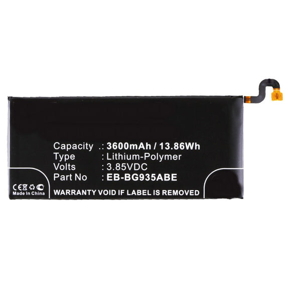 Batteries N Accessories BNA-WB-P3578 Cell Phone Battery - Li-Pol, 3.85V, 3600 mAh, Ultra High Capacity Battery - Replacement for Samsung EB-BG935ABA Battery