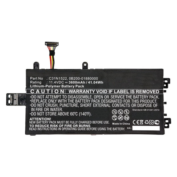 Batteries N Accessories BNA-WB-P10477 Laptop Battery - Li-Pol, 11.4V, 3600mAh, Ultra High Capacity - Replacement for Asus C31N1522 Battery