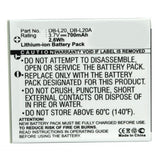 Batteries N Accessories BNA-WB-L9154 Digital Camera Battery - Li-ion, 3.7V, 700mAh, Ultra High Capacity - Replacement for Sanyo DB-L20 Battery