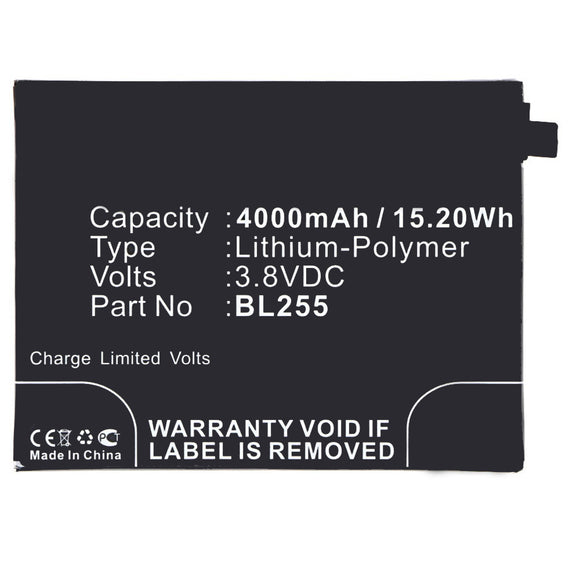 Batteries N Accessories BNA-WB-P3400 Cell Phone Battery - Li-Pol, 3.8V, 4000 mAh, Ultra High Capacity Battery - Replacement for Lenovo BL255 Battery