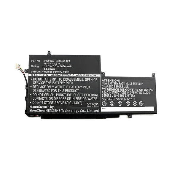 Batteries N Accessories BNA-WB-P11812 Laptop Battery - Li-Pol, 11.55V, 5600mAh, Ultra High Capacity - Replacement for HP PG03XL Battery