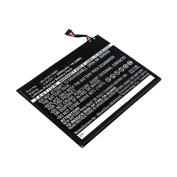 Batteries N Accessories BNA-WB-P11786 Tablet Battery - Li-Pol, 3.8V, 4800mAh, Ultra High Capacity - Replacement for HP MLP3810980 Battery