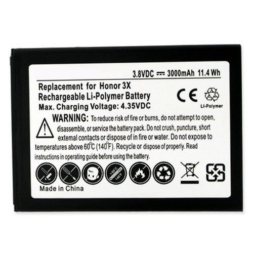 Batteries N Accessories BNA-WB-BLP-1292-3 Cell Phone Battery - Li-Pol, 3.8V, 3000 mAh, Ultra High Capacity Battery - Replacement for Huawei HB476387RBC Battery