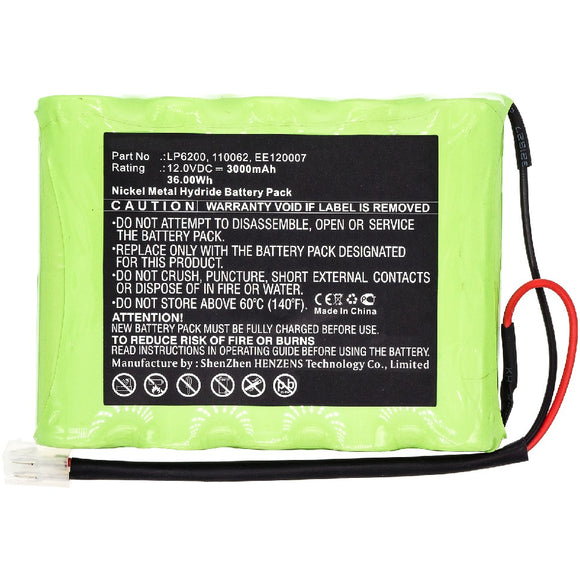Batteries N Accessories BNA-WB-H15182 Medical Battery - Ni-MH, 12V, 3000mAh, Ultra High Capacity - Replacement for Physio-Control 110062 Battery