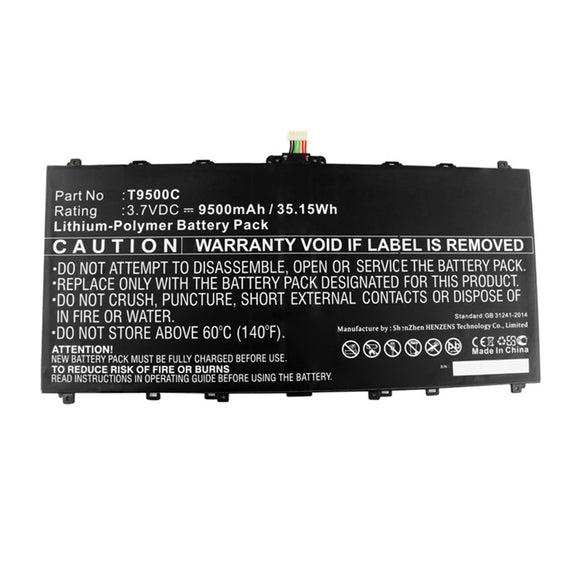 Batteries N Accessories BNA-WB-P13795 Tablet Battery - Li-Pol, 3.7V, 9500mAh, Ultra High Capacity - Replacement for Samsung T9500C Battery