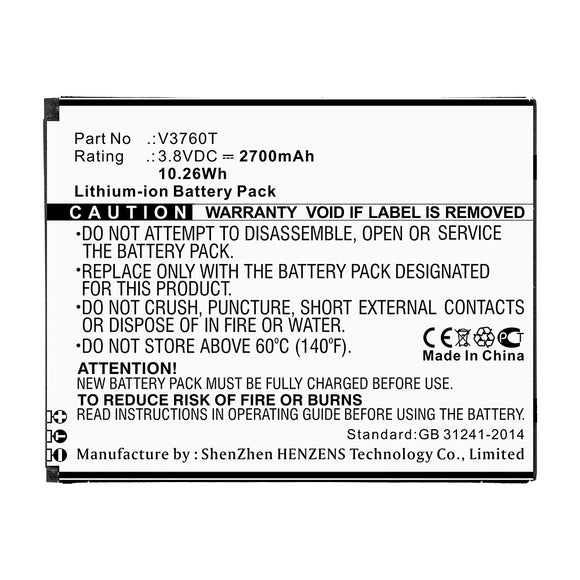 Batteries N Accessories BNA-WB-L14656 Cell Phone Battery - Li-ion, 3.8V, 2700mAh, Ultra High Capacity - Replacement for Nokia V3760T Battery