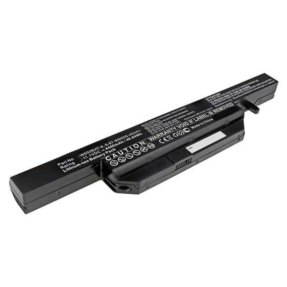 Batteries N Accessories BNA-WB-L10598 Laptop Battery - Li-ion, 11.1V, 4400mAh, Ultra High Capacity - Replacement for Clevo W650BAT-6 Battery
