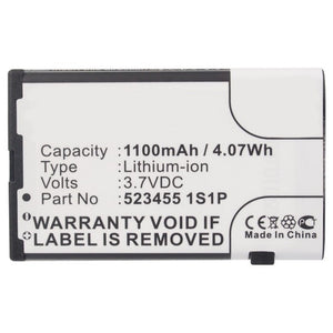 Batteries N Accessories BNA-WB-L9957 Cell Phone Battery - Li-ion, 3.7V, 1100mAh, Ultra High Capacity - Replacement for Bea-fon 523455 1S1P Battery