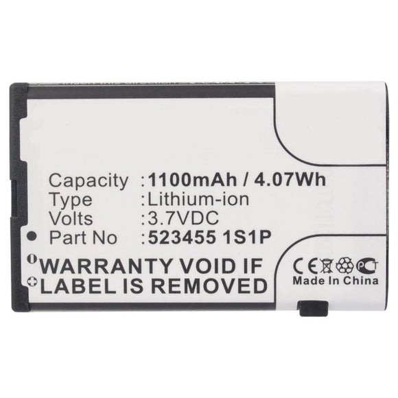 Batteries N Accessories BNA-WB-L9957 Cell Phone Battery - Li-ion, 3.7V, 1100mAh, Ultra High Capacity - Replacement for Bea-fon 523455 1S1P Battery