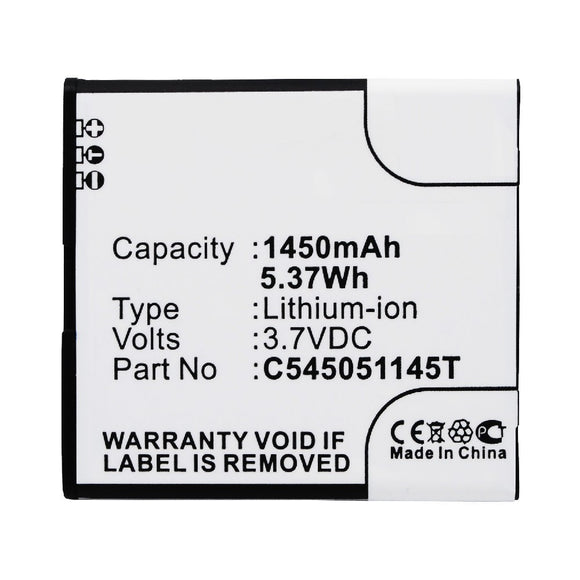 Batteries N Accessories BNA-WB-L3165 Cell Phone Battery - Li-Ion, 3.7V, 1450 mAh, Ultra High Capacity Battery - Replacement for Blu C545051145T Battery