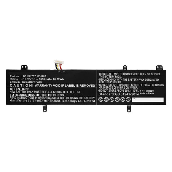 Batteries N Accessories BNA-WB-L10481 Laptop Battery - Li-ion, 11.52V, 3500mAh, Ultra High Capacity - Replacement for Asus B31Bi91 Battery