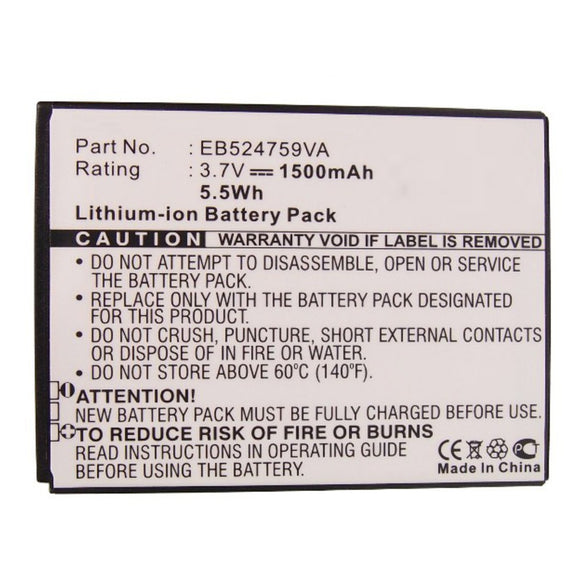 Batteries N Accessories BNA-WB-L3110 Cell Phone Battery - Li-Ion, 3.7V, 1500 mAh, Ultra High Capacity Battery - Replacement for AT&T EB524759VA Battery