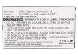 Batteries N Accessories BNA-WB-L9761 Remote Control Battery - Li-ion, 3.7V, 1850mAh, Ultra High Capacity - Replacement for Sonos URC-CB200 Battery