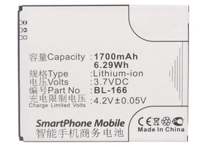 Batteries N Accessories BNA-WB-L3284 Cell Phone Battery - Li-Ion, 3.7V, 1700 mAh, Ultra High Capacity Battery - Replacement for Gigabyte BL-166 Battery