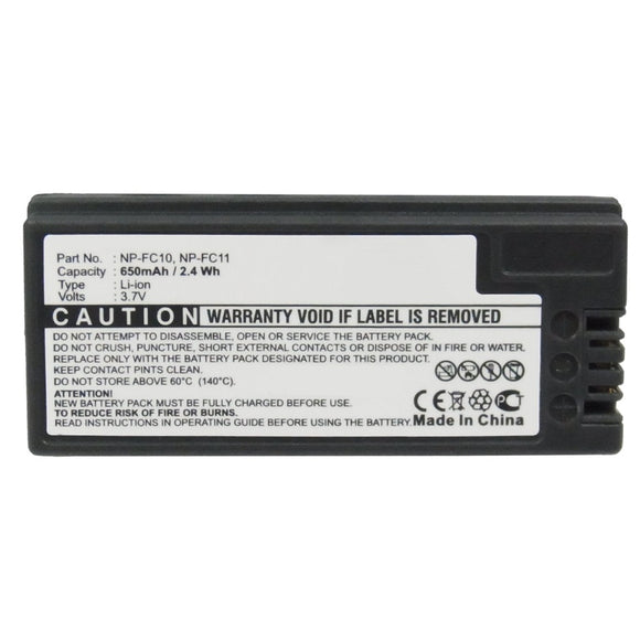 Batteries N Accessories BNA-WB-L9173 Digital Camera Battery - Li-ion, 3.7V, 650mAh, Ultra High Capacity - Replacement for Sony NP-FC10 Battery