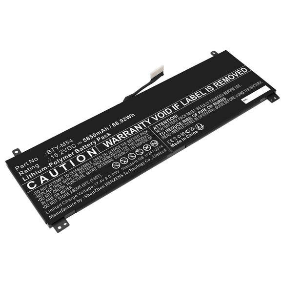 Batteries N Accessories BNA-WB-L17962 Laptop Battery - Li-ion, 15.2V, 5850mAh, Ultra High Capacity - Replacement for MSI BTY-M54 Battery