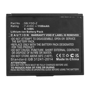 Batteries N Accessories BNA-WB-L14312 Printer Battery - Li-ion, 7.4V, 1100mAh, Ultra High Capacity - Replacement for Zjiang 58LYDD-Z Battery
