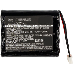 Batteries N Accessories BNA-WB-L8141 Speaker Battery - Li-ion, 11.1V, 3400mAh, Ultra High Capacity Battery - Replacement for Marshall TF18650-2200-1S3PA Battery