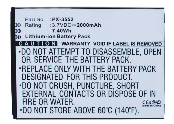 Batteries N Accessories BNA-WB-L3647 Cell Phone Battery - Li-Ion, 3.7V, 2000 mAh, Ultra High Capacity Battery - Replacement for Simvalley PX-3552 Battery