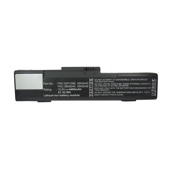 Batteries N Accessories BNA-WB-L12474 Laptop Battery - Li-ion, 10.8V, 4400mAh, Ultra High Capacity - Replacement for IBM FRU 08K8035 Battery