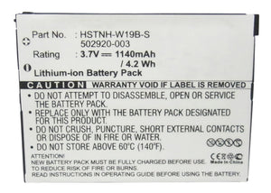 Batteries N Accessories BNA-WB-L3317 Cell Phone Battery - Li-Ion, 3.7V, 1140 mAh, Ultra High Capacity Battery - Replacement for HP 490165-001 Battery