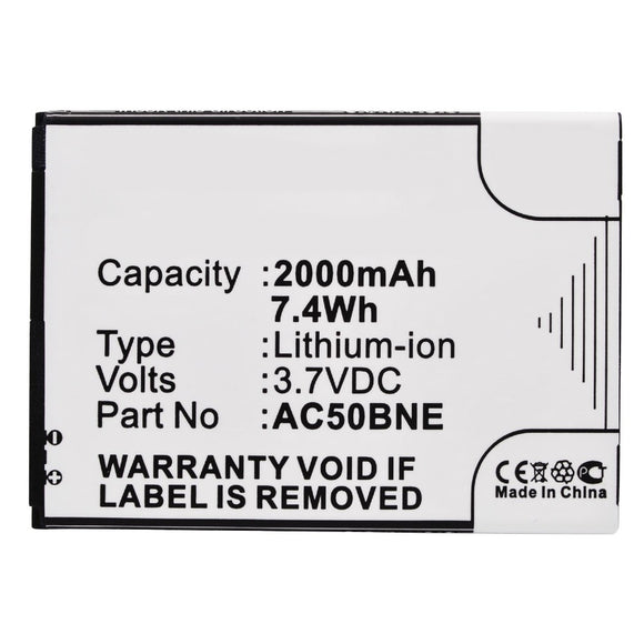 Batteries N Accessories BNA-WB-L3077 Cell Phone Battery - Li-Ion, 3.7V, 2000 mAh, Ultra High Capacity Battery - Replacement for Archos AC50BNE Battery