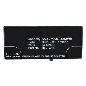 Batteries N Accessories BNA-WB-P10147 Cell Phone Battery - Li-Pol, 3.8V, 2350mAh, Ultra High Capacity - Replacement for DOOV BL-C14 Battery