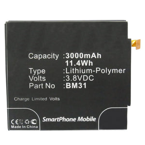 Batteries N Accessories BNA-WB-P3718 Cell Phone Battery - Li-Pol, 3.8V, 3000 mAh, Ultra High Capacity Battery - Replacement for Xiaomi BM31 Battery