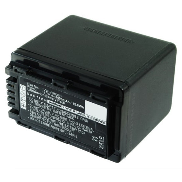 Batteries N Accessories BNA-WB-L9095 Digital Camera Battery - Li-ion, 3.7V, 3000mAh, Ultra High Capacity - Replacement for Panasonic VW-VBK360 Battery